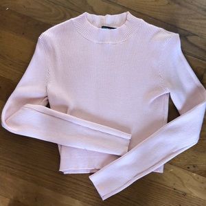 Brandy Melville cropped light pink long sleeve.
